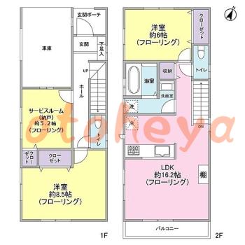 楽器ピアノ可相談 の 賃貸物件 2SLDK 10万円の図面１
