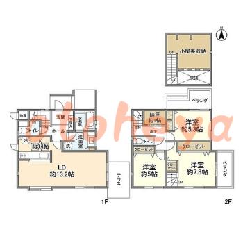 楽器ピアノ可相談 の 賃貸物件 3LDK 24万円の図面１