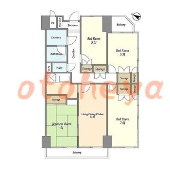 楽器ピアノ可相談 の 賃貸物件 4LDK 15万円の図面１