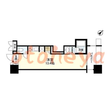 楽器ピアノ可相談 の 賃貸物件 1R 9.6万円の図面１
