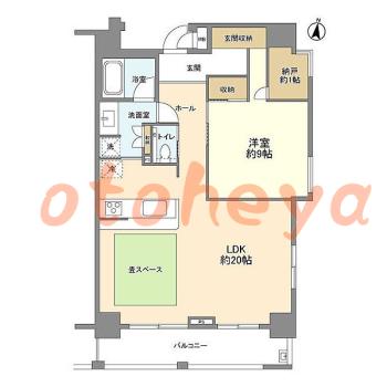 楽器ピアノ可相談 の 賃貸物件 1LDK 18万円の図面１