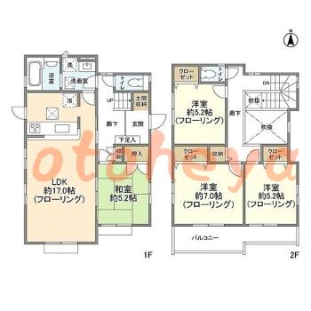 楽器ピアノ可相談 の 賃貸物件 4LDK 30万円の図面１