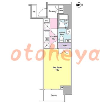 新築の楽器可相談 の 賃貸物件 1K 10.4万円の図面１