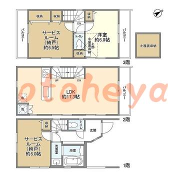 楽器ピアノ可相談 の 賃貸物件 1SLDK 17.5万円の図面１