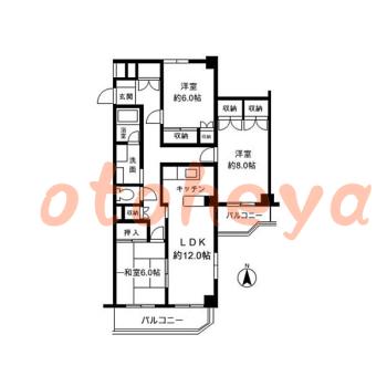 楽器ピアノ可相談 の 賃貸物件 3LDK 17.5万円の図面１
