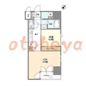 楽器ピアノ可相談 の 賃貸物件 1LDK 17.7万円の図面１