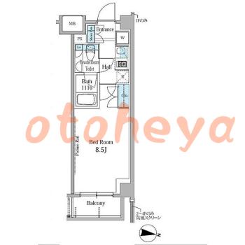 楽器ピアノ可相談 の 賃貸物件 1K 10.6万円の図面１