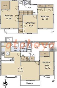 楽器ピアノ可相談 の 賃貸物件 4LDK 23万円の図面１