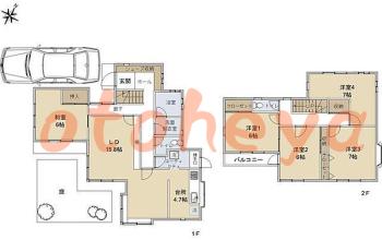 楽器ピアノ可相談 の 賃貸物件 5LDK 18.8万円の図面１