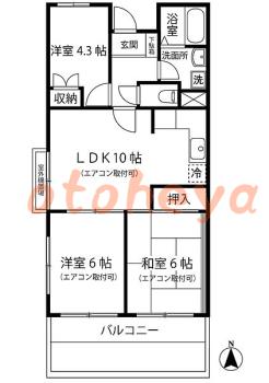 楽器ピアノ可相談 の 賃貸物件 3LDK 8.1万円の図面１