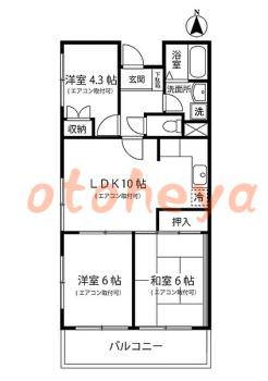 楽器ピアノ可相談 の 賃貸物件 3LDK 8.1万円の図面１
