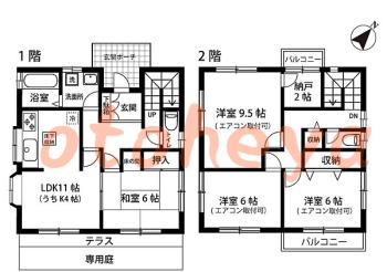 楽器ピアノ可相談 の 賃貸物件 4LDK 14.5万円の図面１