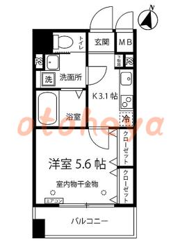 防音賃貸物件・楽器ピアノ可相談 の 賃貸物件 1K 7万円の図面１