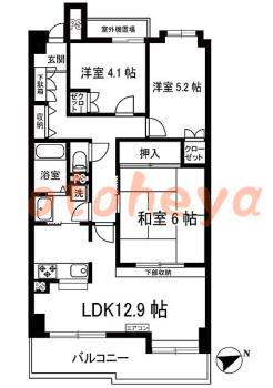 楽器ピアノ可相談 の 賃貸物件 3LDK 10万円の図面１