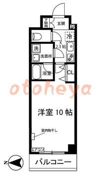 楽器ピアノ可相談 の 賃貸物件 1K 9.1万円の図面１