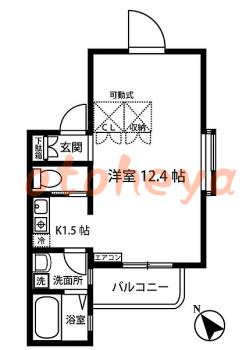 楽器ピアノ可相談 の 賃貸物件 1K 8.7万円の図面１