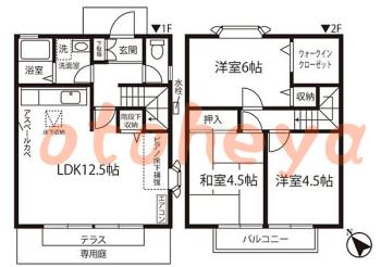 楽器ピアノ可相談 の 賃貸物件 3LDK 14万円の図面１