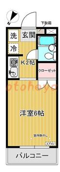 楽器ピアノ可相談 の 賃貸物件 1K 5.3万円の図面１