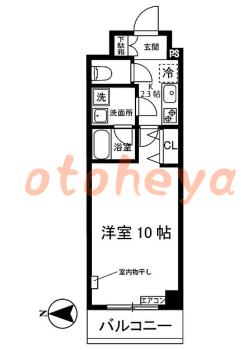 楽器ピアノ可相談 の 賃貸物件 1K 9.5万円の図面１