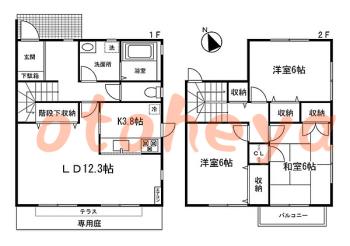 楽器ピアノ可相談 の 賃貸物件 3LDK 15万円の図面１