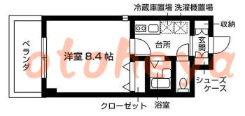 楽器ピアノ可相談 の 賃貸物件 1K 6.6万円の図面１