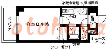 楽器ピアノ可相談 の 賃貸物件 1K 6.8万円の図面１