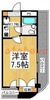 楽器ピアノ可相談 の 賃貸物件 1K 4万円の図面１