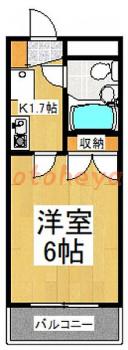 楽器ピアノ可相談 の 賃貸物件 1K 3.8万円の図面１