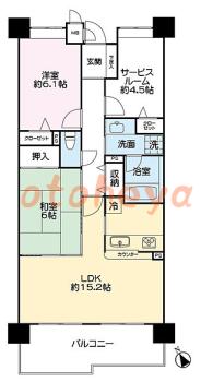 楽器ピアノ可相談 の 賃貸物件 2SLDK 20万円の図面１