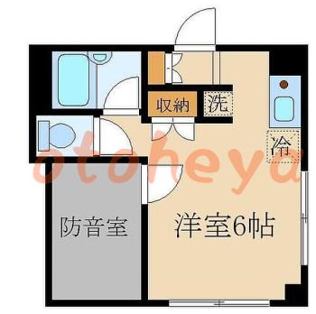楽器ピアノ可相談 の 賃貸物件 1R 7.5万円の図面１