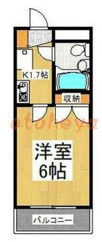 楽器ピアノ可相談 の 賃貸物件 1K 3.8万円の図面１