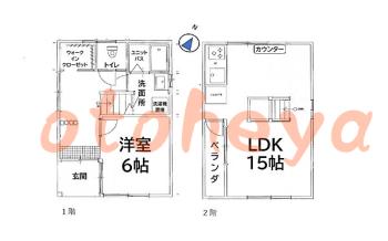 楽器ピアノ可相談 の 賃貸物件 1SLDK 11.5万円の図面１