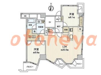 楽器ピアノ可相談 の 賃貸物件 2LDK 33万円の図面１