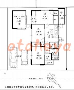 楽器ピアノ可相談 の 賃貸物件 4DK 12.8万円の図面１