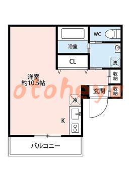 楽器ピアノ可相談 の 賃貸物件 1R 8万円の図面１