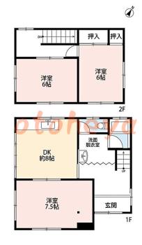 楽器ピアノ可相談 の 賃貸物件 3DK 18.5万円の図面１
