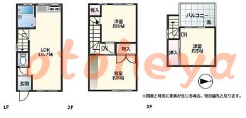 楽器ピアノ可相談 の 賃貸物件 3LDK 20万円の図面１