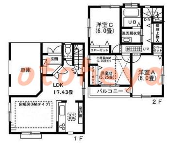 楽器ピアノ可相談 の 賃貸物件 3LDK 22.8万円の図面１