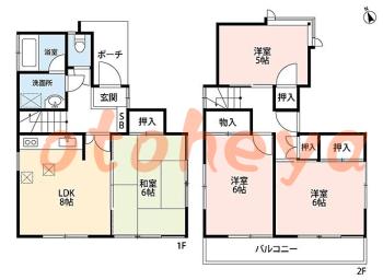 楽器ピアノ可相談 の 賃貸物件 4DK 11.4万円の図面１