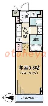 楽器ピアノ可相談 の 賃貸物件 1K 11.4万円の図面１