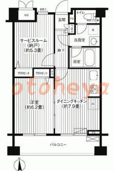 楽器ピアノ可相談 の 賃貸物件 1SDK 12.8万円の図面１
