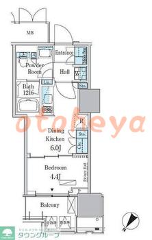 楽器ピアノ可相談 の 賃貸物件 1DK 15.8万円の図面１
