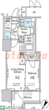 楽器ピアノ可相談 の 賃貸物件 1LDK 16.4万円の図面１