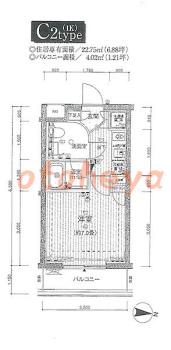 楽器ピアノ可相談 の 賃貸物件 1K 7.5万円の図面１
