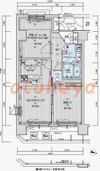 楽器ピアノ可相談 の 賃貸物件 2LDK 20万円の図面１