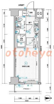 楽器ピアノ可相談 の 賃貸物件 1K 8.2万円の図面１