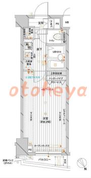 楽器ピアノ可相談 の 賃貸物件 1K 7.5万円の図面１