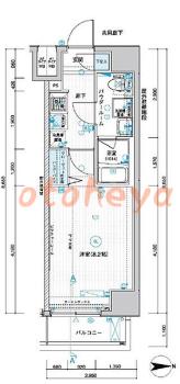 楽器ピアノ可相談 の 賃貸物件 1K 8.5万円の図面１