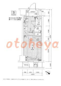 楽器ピアノ可相談 の 賃貸物件 1K 8万円の図面１