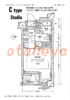 楽器ピアノ可相談 の 賃貸物件 1K 9万円の図面１